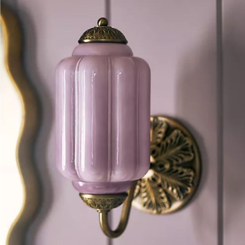 Anthropologie The Eloise Scallop Milk Glass Sconce Wall Light